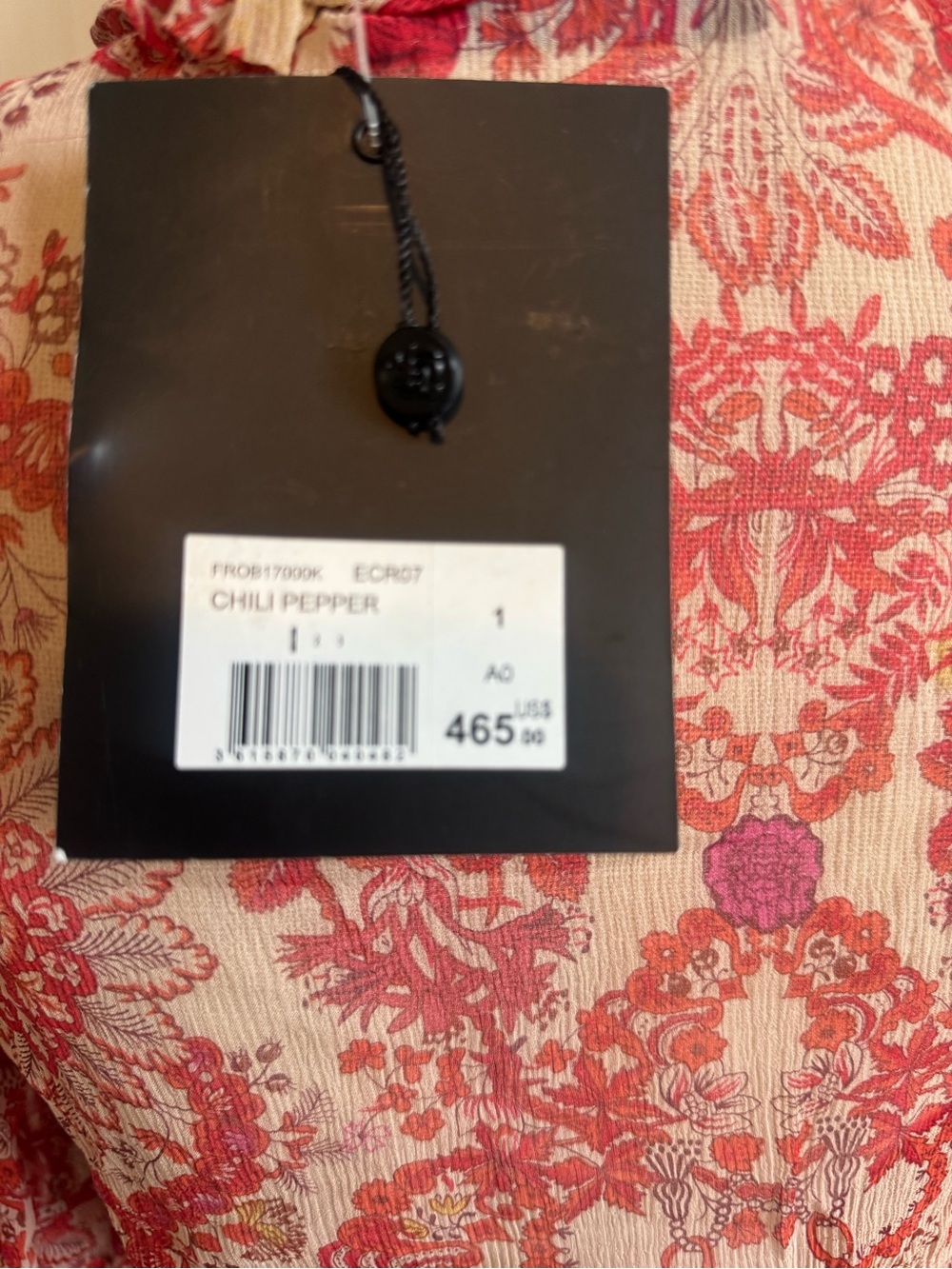 The Kooples Sunrise Chili Pepper Boho Floral Maxi Dress Beads Size 1 (US 4) NWT - Picture 7 of 12